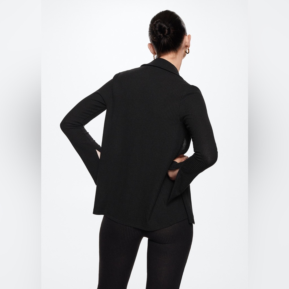 Mango Black ribbed button down - Picture 5 of 14